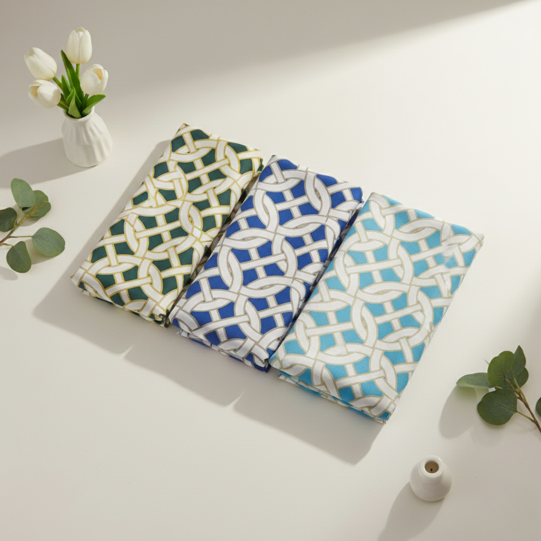 1 Cotton - Printed Fabric - Geometric Pattern - For Women Dress - Image 1